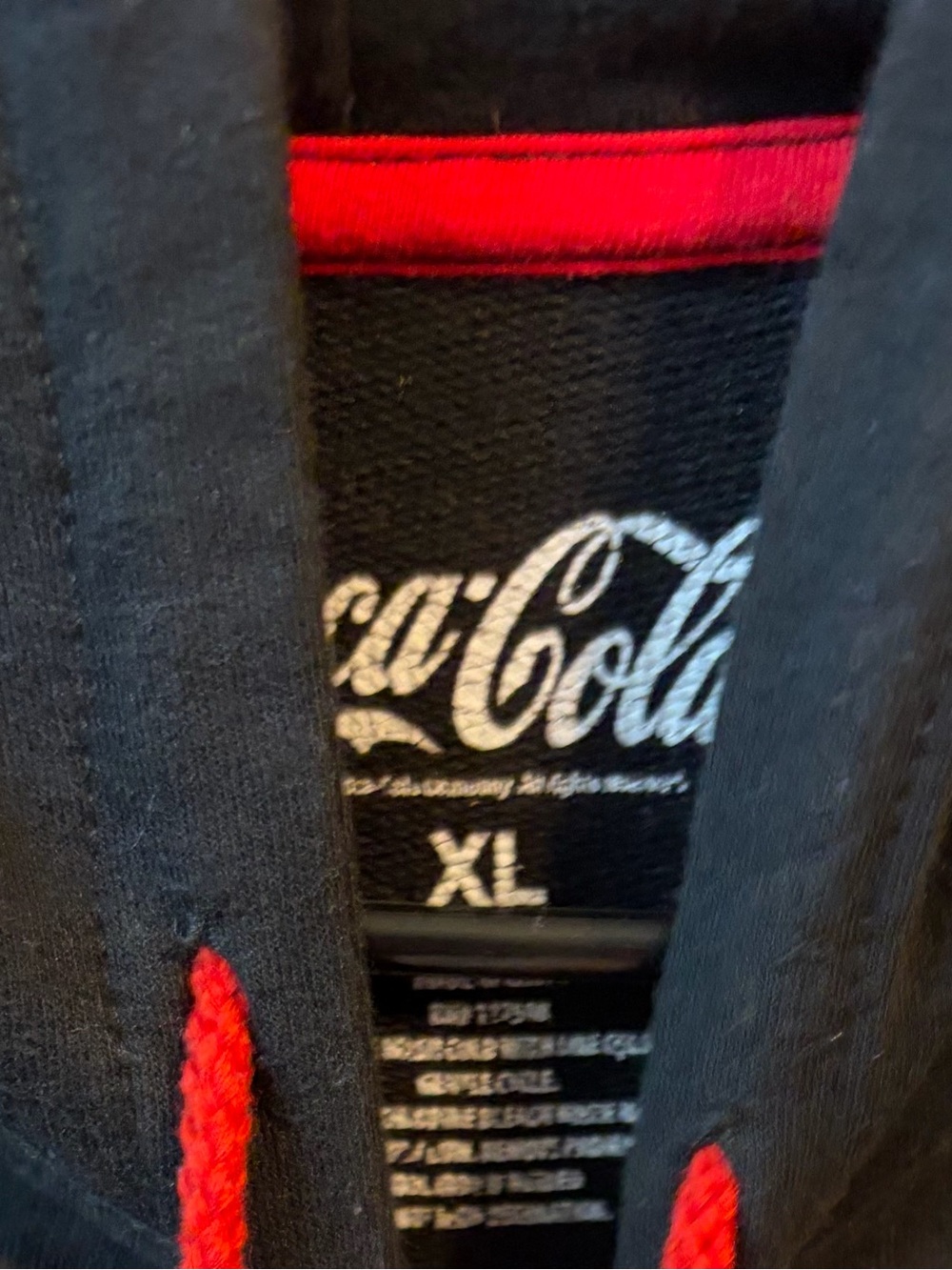 Men’s Coke Panel Hoodie Tee - Black/White/Red - - Picture 2 of 4